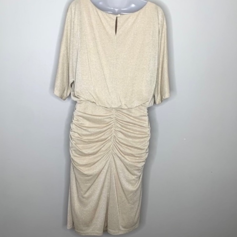 Beautiful cold shoulder gold sparkly cocktail/party dress